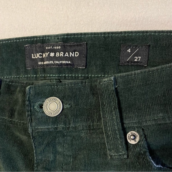 Lucky Brand Corduroy Jeans Ava Skinny Mid-rise Dark Green - Picture 5 of 15